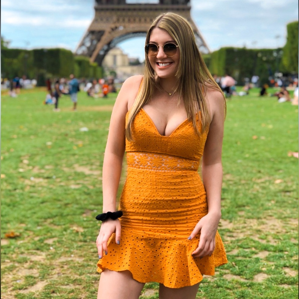 Fashion Nova Yellow/Orange Sun Dress